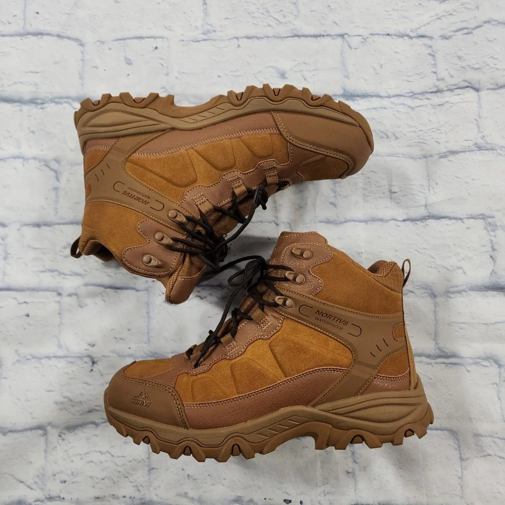 NORTIV 8 Waterproof Hiking Boots Outdoor MENS 8.5 Mid Trekking Lightweight Shoes